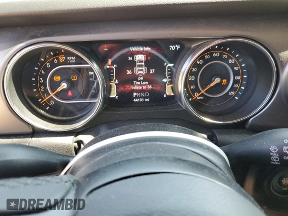 2022 Jeep Wrangler Unlimited Sport with VIN 1C4HJXDG5NW155504, listed as a Copart auction lot 70189964 with 44,101 mi miles and Salvage Title. Bid and sale history available at DreamBid. Image 9.
