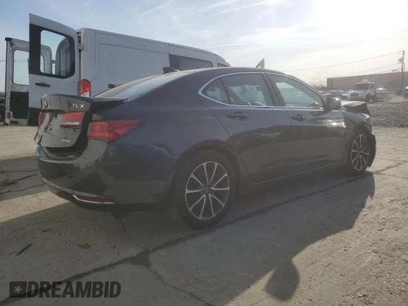 2015 Acura TLX V6 Tech with VIN 19UUB3F59FA007808, listed as a Copart auction lot 48681395 with 0 mi miles and Salvage Title. Bid and sale history available at carsss.com. Image 3.