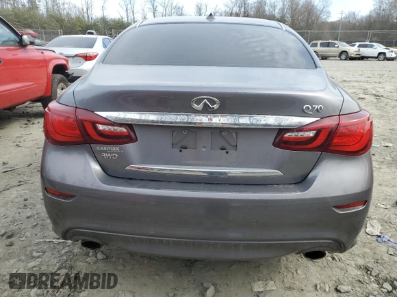 2019 Infiniti Q70 Luxe with VIN JN1BY1AR9KM585437, listed as a Copart auction lot 46824235 with 35,488 mi miles and Salvage Title. Bid and sale history available at DreamBid. Image 6.