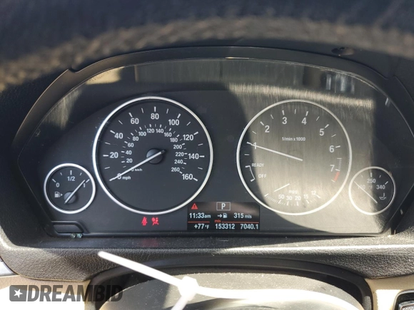 2013 BMW 3 Series 328i with VIN WBA3A5C5XDF603603, listed as a Copart auction lot 62201485 with 153,312 mi miles and Salvage title. Bid and sale history available at DreamBid. Image 9.