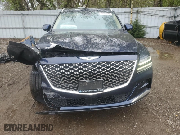 2023 Genesis GV80 with VIN KMUHCESCXPU120743, listed as a Copart auction lot 55306585 with 48,913 mi miles and Salvage title. Bid and sale history available at DreamBid. Image 5.