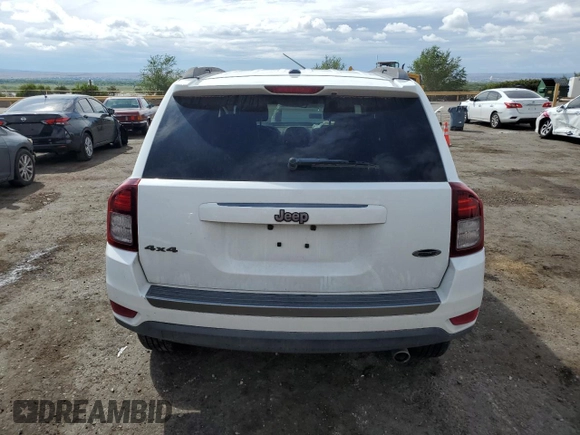 2016 Jeep Compass Sport with VIN 1C4NJDBB7GD725574, listed as a Copart auction lot 58993135 with Not provided miles and Salvage title. Bid and sale history available at DreamBid. Image 6.