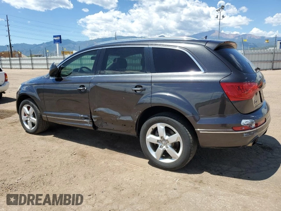 2014 Audi Q7 Premium Plus with VIN WA1LGAFEXED016105, listed as a Copart auction lot 64299575 with 122,448 mi miles and Clean title. Bid and sale history available at DreamBid. Image 2.