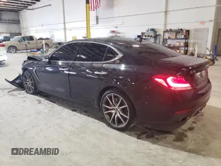 2019 Genesis G70 Dynamic with VIN KMTG34LE1KU019917, listed as a Copart auction lot 46551025 with 102,348 mi miles and Non Repairable. Bid and sale history available at DreamBid. Image 2.