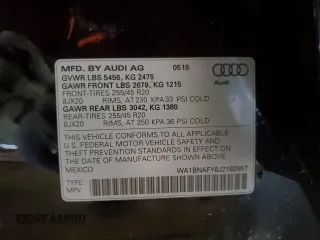 2018 Audi Q5 Premium Plus with VIN WA1BNAFY6J2192957, listed as a Copart auction lot 45872985 with 127,783 mi miles and Salvage Title. Bid and sale history available at carsss.com. Image 14.