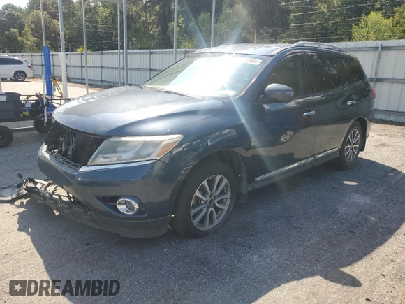 2015 Nissan Pathfinder S with VIN 5N1AR2MN9FC699014, listed as a Copart auction lot 64360664 with 146,005 mi miles and Salvage Title. Bid and sale history available at carsss.com. Image 1.