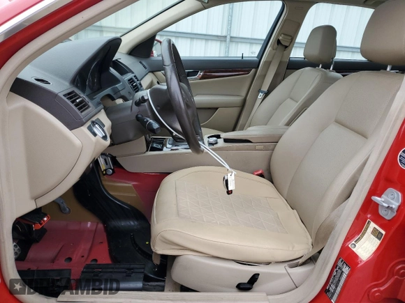 2011 Mercedes-Benz C with VIN WDDGF5EBXBR158693, listed as a Copart auction lot 51616425 with 123,994 mi miles and Salvage Title. Bid and sale history available at carsss.com. Image 7.