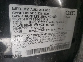 2022 Audi Q3 Premium with VIN WA1AUCF34N1001093, listed as a Copart auction lot 42963393 with 21,932 mi miles. Bid and sale history available at carsss.com. Image 13.