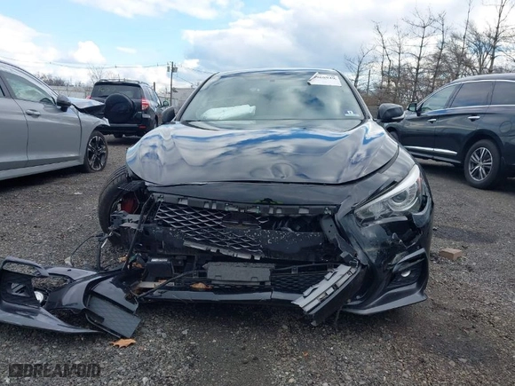 2018 Infiniti Q50 RED SPORT 400 with VIN JN1FV7AR4JM481806, listed as a IAAI auction lot 40968949 with 80,924 mi miles. Bid and sale history available at carsss.com. Image 12.