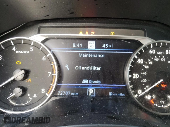 2019 Nissan Altima 2.5 SL with VIN 1N4BL4EVXKC184270, listed as a Copart auction lot 46521425 with 72,707 mi miles and Salvage Title. Bid and sale history available at carsss.com. Image 9.