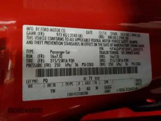 2015 Ford Focus SE with VIN 1FADP3F20FL205273, listed as a Copart auction lot 58627814 with 198,266 mi miles and Salvage title. Bid and sale history available at DreamBid. Image 12.