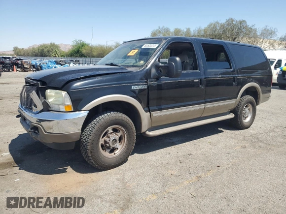2002 Ford Excursion Limited z VIN 1FMNU43S92EC53835, wystawiony jako Copart lot #60525215 z przebiegiem 207 011 mil mil oraz Szkoda całkowita • Salvage title. Historia ofert i sprzedaży dostępna na DreamBid. Obrazek 1.