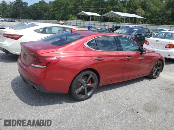 2019 Genesis G70 3.3T Advanced with VIN KMTG34LE3KU021961, listed as a Copart auction lot 65022834 with 45,498 mi miles and Salvage Title. Bid and sale history available at carsss.com. Image 3.
