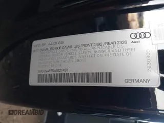 2018 Audi A5 Premium Plus with VIN WAUTNAF55JA021491, listed as a IAAI auction lot 41929353 with 102,703 mi miles and . Bid and sale history available at DreamBid. Image 9.