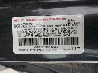 1998 Mitsubishi 3000GT z VIN JA3AM44H8WY000594, wystawiony jako Copart lot #44164155 z przebiegiem 92 227 mil mil oraz Czysty tytuł • Clean title. Historia ofert i sprzedaży dostępna na DreamBid. Obrazek 12.