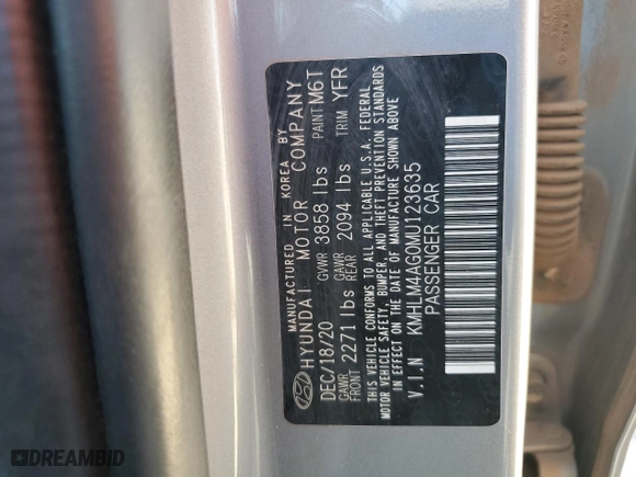 2021 Hyundai Elantra SEL with VIN KMHLM4AG0MU123635, listed as a Copart auction lot 49179305 with 76,116 mi miles and Salvage Title. Bid and sale history available at carsss.com. Image 13.