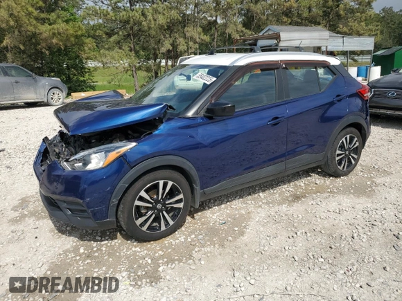 2018 Nissan Kicks S with VIN 3N1CP5CU2JL522298, listed as a Copart auction lot 55402225 with 99,563 mi miles and Salvage title. Bid and sale history available at DreamBid. Image 1.