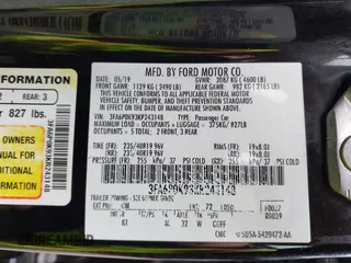 2019 Ford Fusion Titanium with VIN 3FA6P0K93KR243148, listed as a IAAI auction lot 41757469 with 78,859 mi miles. Bid and sale history available at carsss.com. Image 9.