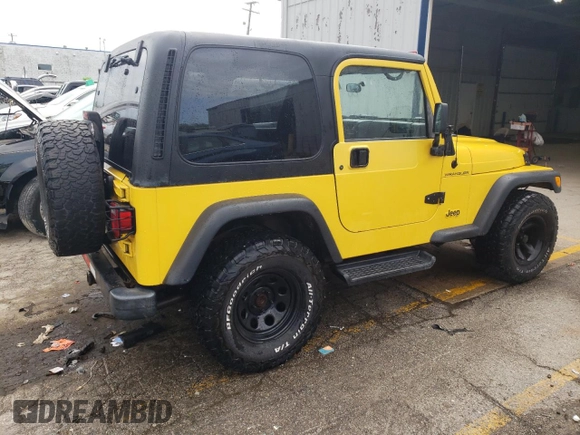 2001 Jeep Wrangler SE with VIN 1J4FA29P21P317171, listed as a Copart auction lot 73362444 with 150,382 mi miles and Salvage Title. Bid and sale history available at carsss.com. Image 3.