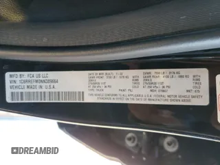 2022 Ram 1500 Lone Star with VIN 1C6RREFM0NN389664, listed as a Copart auction lot 86564484 with 26,314 mi miles and Salvage title. Bid and sale history available at DreamBid. Image 13.