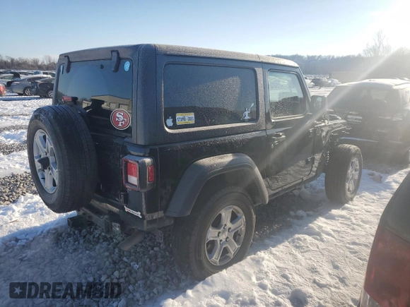 2020 Jeep Wrangler Sport S z VIN 1C4GJXAG9LW203261, wystawiony jako Copart lot #41534935 z przebiegiem 81 058 mil mil oraz Szkoda całkowita • Salvage title. Historia ofert i sprzedaży dostępna na DreamBid. Obrazek 3.