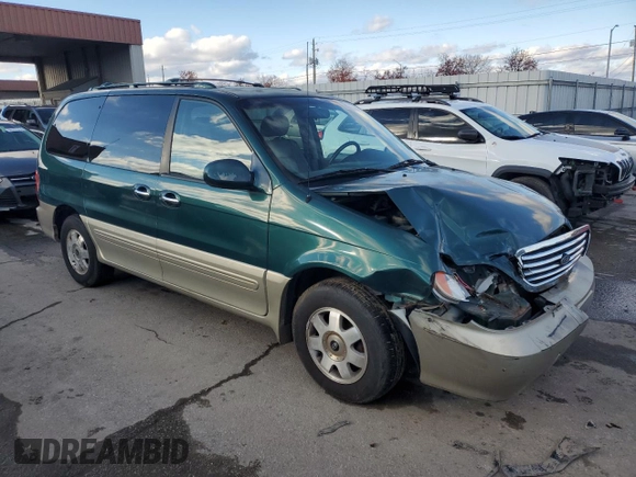 2002 Kia Sedona LX with VIN KNDUP131426217512, listed as a Copart auction lot 80928774 with 163,176 mi miles and Salvage Title. Bid and sale history available at carsss.com. Image 4.