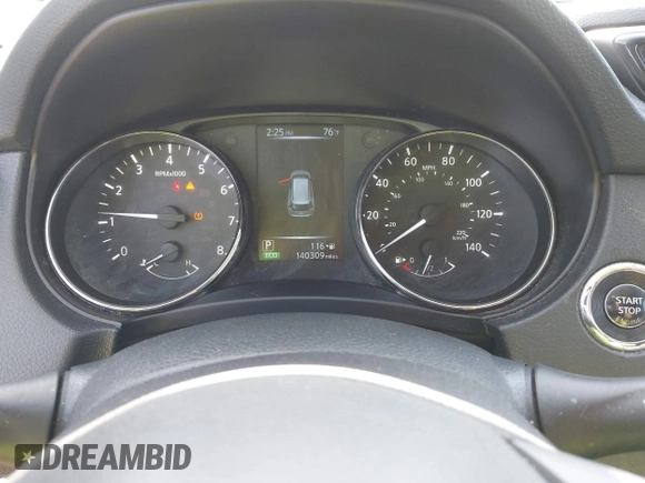 2017 Nissan Rogue SV with VIN KNMAT2MV4HP536143, listed as a IAAI auction lot 41783232 with 140,309 mi miles. Bid and sale history available at carsss.com. Image 7.
