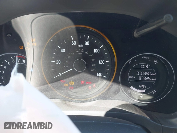 2019 Honda HR-V LX with VIN 3CZRU6H32KG732412, listed as a IAAI auction lot 41641503 with 70,990 mi miles. Bid and sale history available at carsss.com. Image 7.