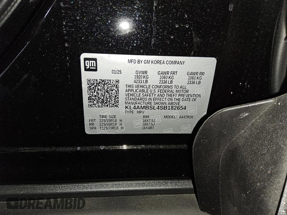 2025 Buick Encore GX Preferred with VIN KL4AMBSL4SB182654, listed as a Copart auction lot 55173785 with 920 mi miles and Clean title. Bid and sale history available at DreamBid. Image 13.