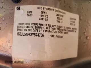 2003 Saturn LS with VIN 1G8JU54F83Y574706, listed as a Copart auction lot 49224735 with 196,127 mi miles and Salvage Title. Bid and sale history available at carsss.com. Image 13.