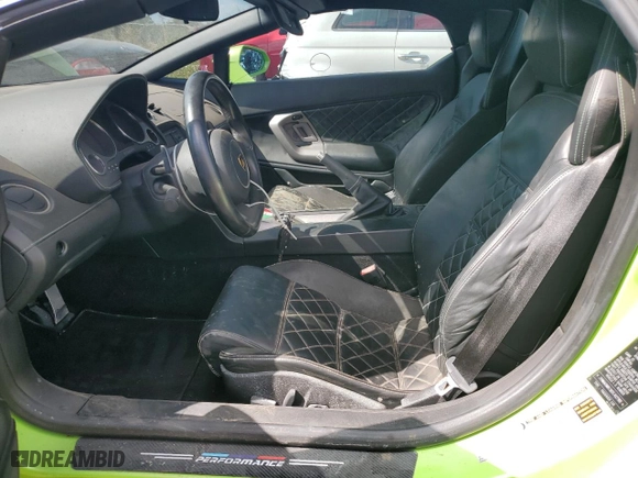 2013 Lamborghini Gallardo with VIN ZHWGU6BZ9DLA12793, listed as a Copart auction lot 77525804 with NaN miles and Salvage Title. Bid and sale history available at carsss.com. Image 7.