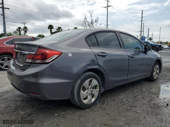 2015 Honda Civic Sedan LX with VIN 19XFB2F51FE120764, listed as a Copart auction lot 52096145 with 203,167 mi miles and Salvage Title. Bid and sale history available at carsss.com. Image 3.