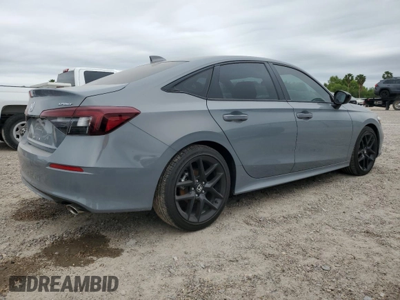 2025 Honda Civic Sport with VIN 2HGFE2F52SH556966, listed as a Copart auction lot 51869595 with 1,237 mi miles and Salvage title. Bid and sale history available at DreamBid. Image 3.