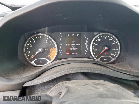 2017 Jeep Renegade Altitude with VIN ZACCJBBB3HPE90038, listed as a Copart auction lot 61364695 with 214,937 mi miles and Salvage title. Bid and sale history available at DreamBid. Image 9.