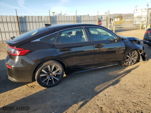 2022 Honda Civic Hatchback EX-L with VIN 19XFL1H77NE018874, listed as a Copart auction lot 88126625 with 26,817 mi miles and Salvage Title. Bid and sale history available at carsss.com. Image 3.