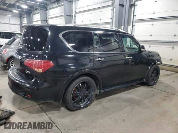 2011 Infiniti QX56 7-passenger with VIN JN8AZ2NE4B9000970, listed as a Copart auction lot 79907174 with 215,410 mi miles and Salvage Title. Bid and sale history available at carsss.com. Image 3.