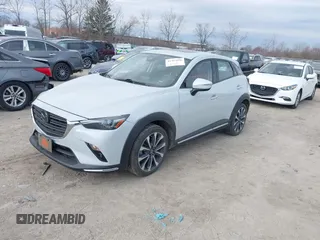 2019 Mazda CX-3 Grand Touring with VIN JM1DKFD74K0450470, listed as a IAAI auction lot 41907856 with 52,625 mi miles. Bid and sale history available at carsss.com. Image 2.