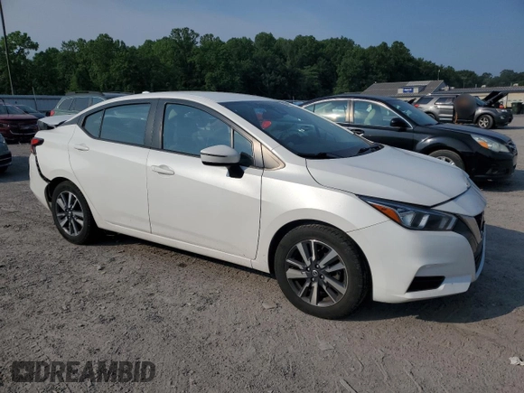 2021 Nissan Versa SV with VIN 3N1CN8EV0ML878153, listed as a Copart auction lot 59637955 with 76,673 mi miles and Salvage title. Bid and sale history available at DreamBid. Image 4.