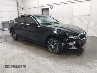 2021 BMW 3 Series 330i with VIN 3MW5R1J04M8B69186, listed as a IAAI auction lot 41576590 with 1 mi miles. Bid and sale history available at carsss.com. Image 1.