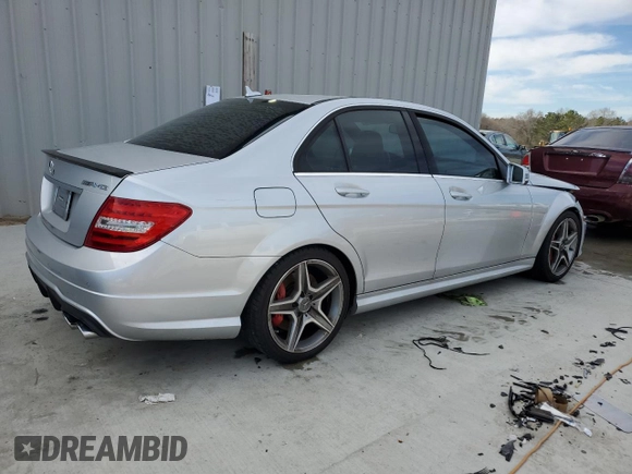2012 Mercedes-Benz C 63 AMG with VIN WDDGF7HB1CA708788, listed as a Copart auction lot 46233845 with 164,262 mi miles and Salvage Title. Bid and sale history available at carsss.com. Image 3.