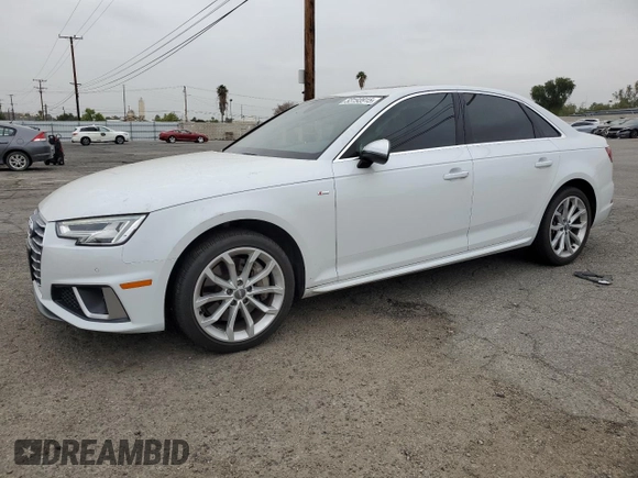 2019 Audi A4 Premium Plus z VIN WAUENAF49KN016496, wystawiony jako Copart lot #53193915 z przebiegiem 57 013 mil mil oraz Szkoda całkowita • Salvage title. Historia ofert i sprzedaży dostępna na DreamBid. Obrazek 1.