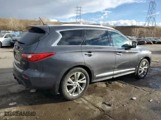 2013 Infiniti JX35 with VIN 5N1AL0MM9DC349778, listed as a Copart auction lot 44654805 with 153,273 mi miles and Salvage Title. Bid and sale history available at carsss.com. Image 3.