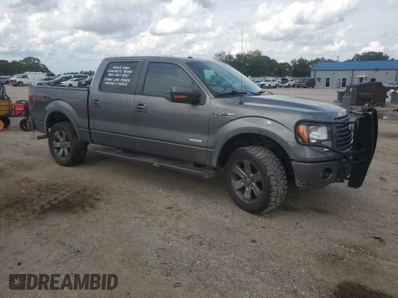 2012 Ford F-150 XL with VIN 1FTFW1ET5CFC70747, listed as a Copart auction lot 56625225 with 222,001 mi miles and Salvage title. Bid and sale history available at DreamBid. Image 4.