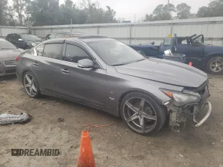 2015 Infiniti Q50 with VIN JN1BV7AP3FM342500, listed as a Copart auction lot 43793335 with Not provided miles and Salvage title. Bid and sale history available at DreamBid. Image 4.