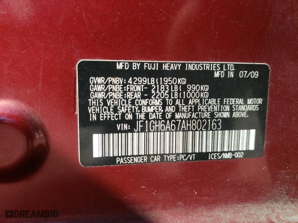 2010 Subaru Impreza Wagon i with VIN JF1GH6A67AH802163, listed as a Copart auction lot 48416215 with 135,046 mi miles and Salvage Title. Bid and sale history available at carsss.com. Image 12.