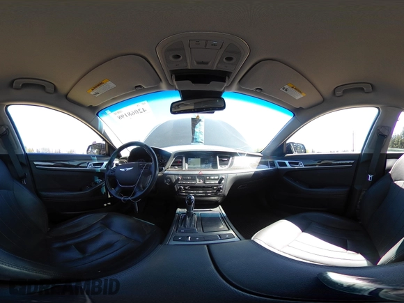 2015 Hyundai Genesis 3.8L with VIN KMHGN4JE7FU071677, listed as a IAAI auction lot 42068198 with 144,271 mi miles. Bid and sale history available at carsss.com. Image 19.
