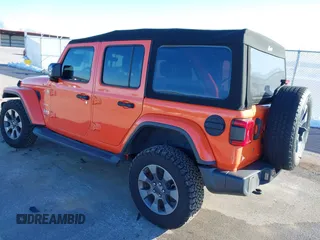2018 Jeep Wrangler Unlimited Sahara with VIN 1C4HJXEN1JW198258, listed as a IAAI auction lot 41440346 with 44,469 mi miles and . Bid and sale history available at DreamBid. Image 3.