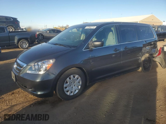 2005 Honda Odyssey LX with VIN 5FNRL38285B026019, listed as a Copart auction lot 47365215 with 164,789 mi miles and Salvage Title. Bid and sale history available at carsss.com. Image 1.
