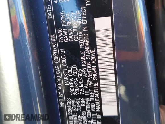 2020 Volvo XC40 Inscription z VIN YV4162UL6L2284663, wystawiony jako Copart lot #79441554 z przebiegiem Nie podano mil oraz Szkoda całkowita • Salvage title. Historia ofert i sprzedaży dostępna na DreamBid. Obrazek 13.