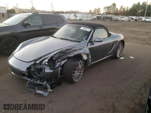 2006 Porsche Boxster S with VIN WP0CB29896U732107, listed as a Copart auction lot 78988074 with 43,392 mi miles and Salvage Title. Bid and sale history available at carsss.com. Image 1.